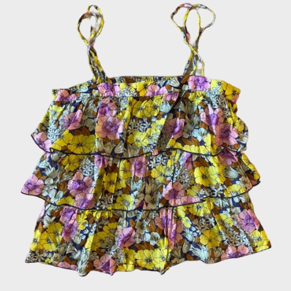 Leifnotes Floral Tiered Petunia Tank Top